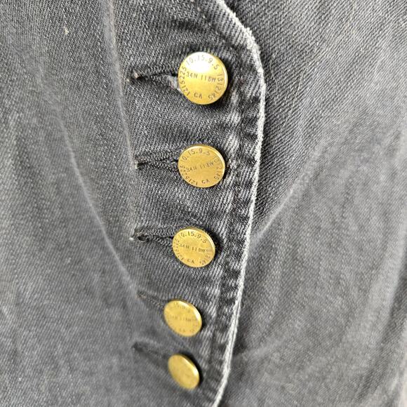 Current Elliott Womens Black Denim Vest sz 2 - Picture 2 of 10